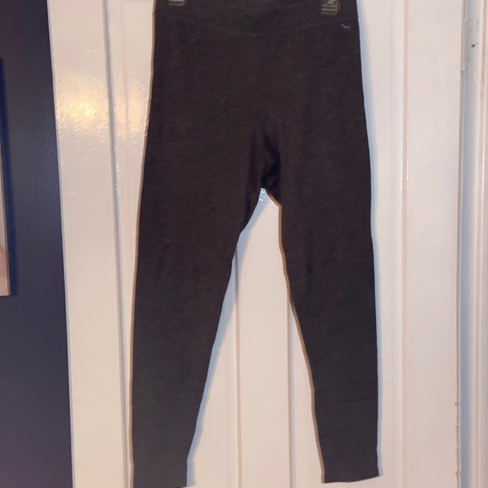 PINK! Size Large Heather Grey Leggings!